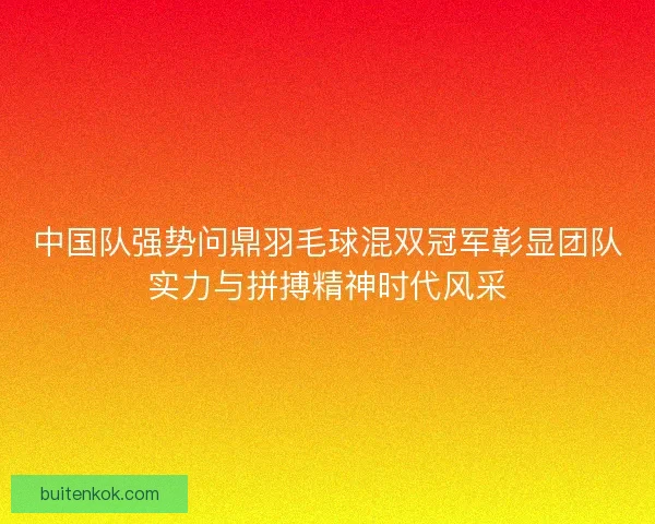 中国队强势问鼎羽毛球混双冠军彰显团队实力与拼搏精神时代风采