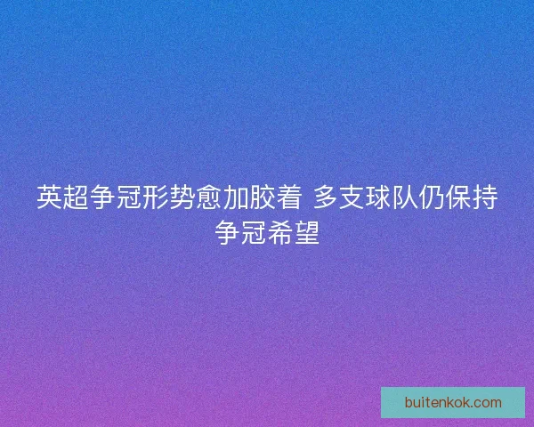 英超争冠形势愈加胶着 多支球队仍保持争冠希望