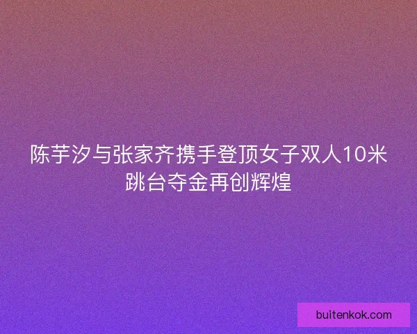 陈芋汐与张家齐携手登顶女子双人10米跳台夺金再创辉煌